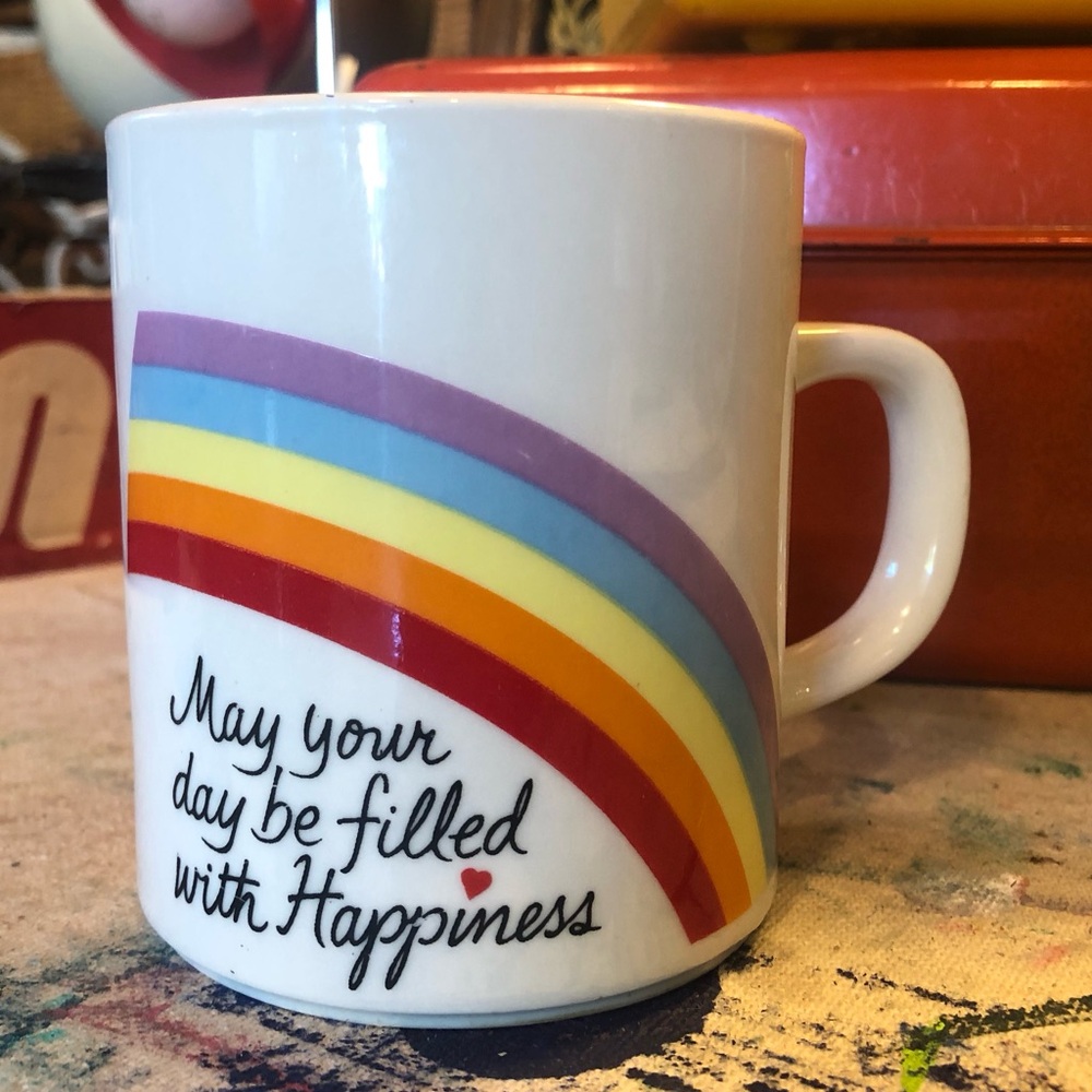 ☕️AVON Happiness Rainbow Coffee Mug 1984 ☕️
